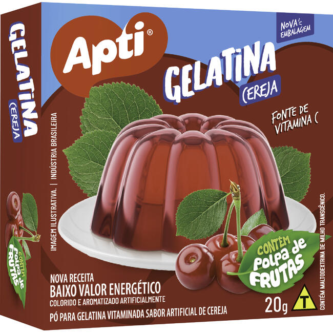 Gelatina em Pó Apti Cereja Caixeta com 20g