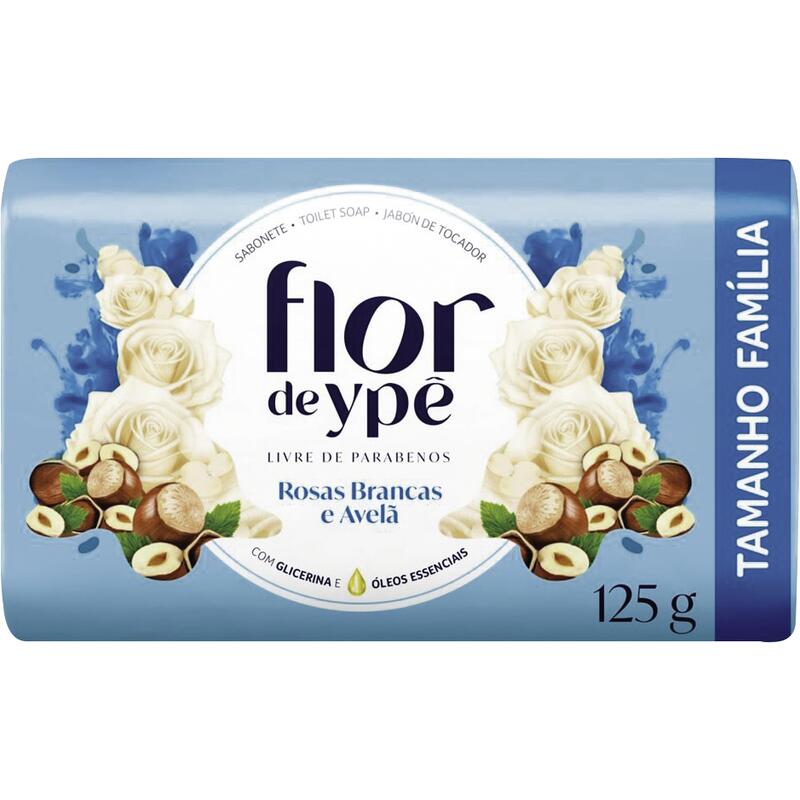 Sabonete Flor de Ypê Rosas Brancas e Avelã Unidade com 125g