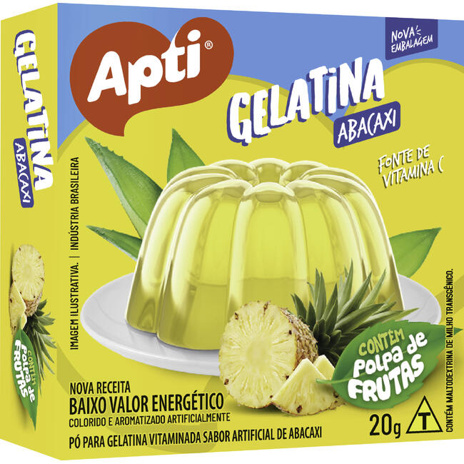 Gelatina em Pó Apti Abacaxi Caixeta com 20g