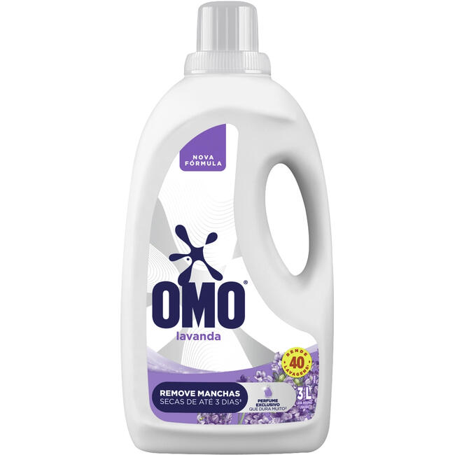 Lava Roupas Líquido Omo Lavanda Bombona com 3L