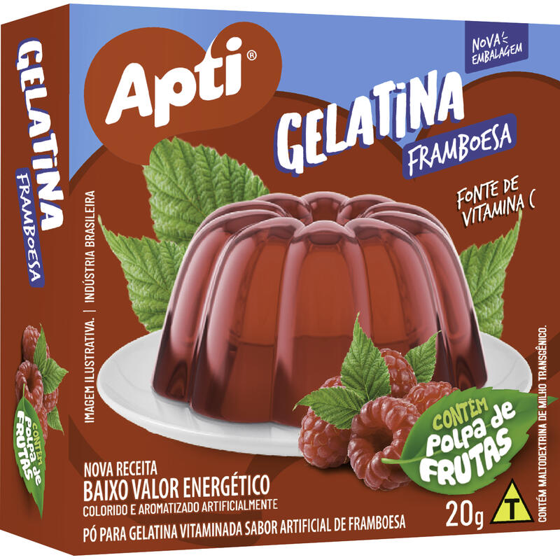 Gelatina em Pó Apti Framboesa Caixeta com 20g