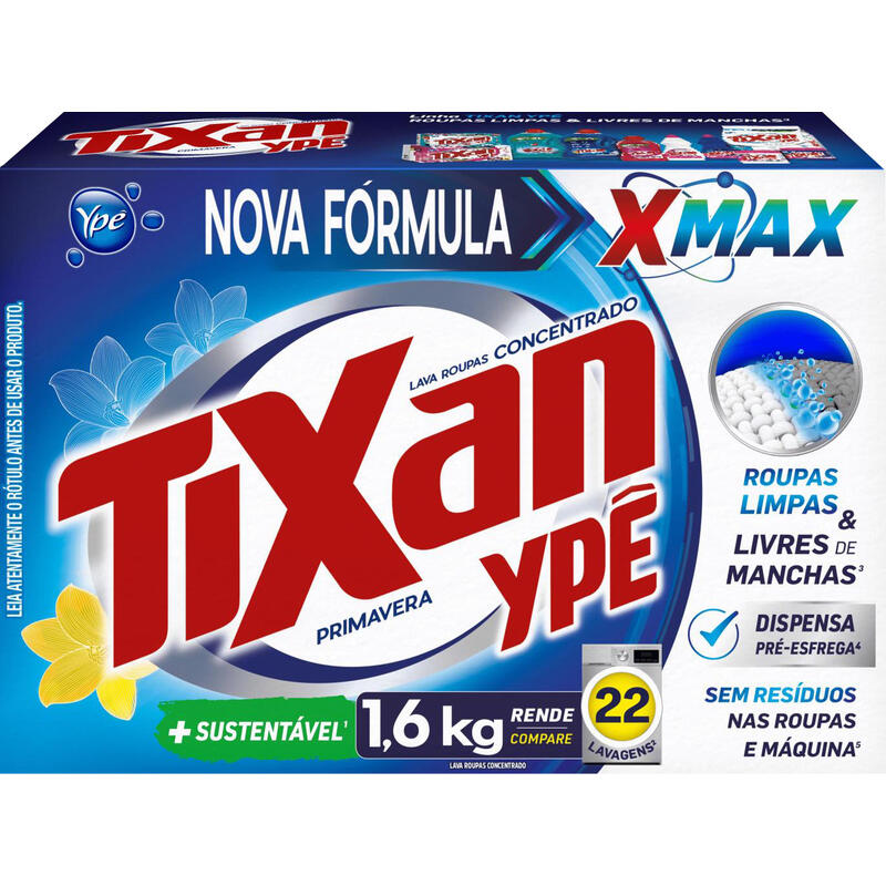 Detergente em Pó Tixan Primavera Caixeta com 1,6kg