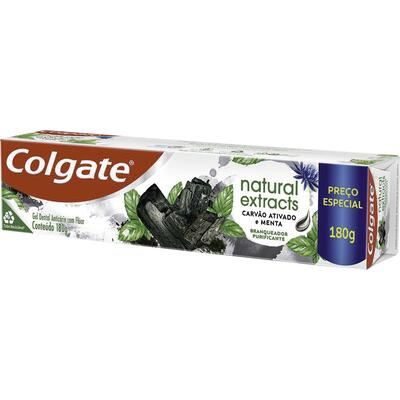 Creme Dental Colgate Natural Extracts Carvão Ativado e Menta Tubo com 180g