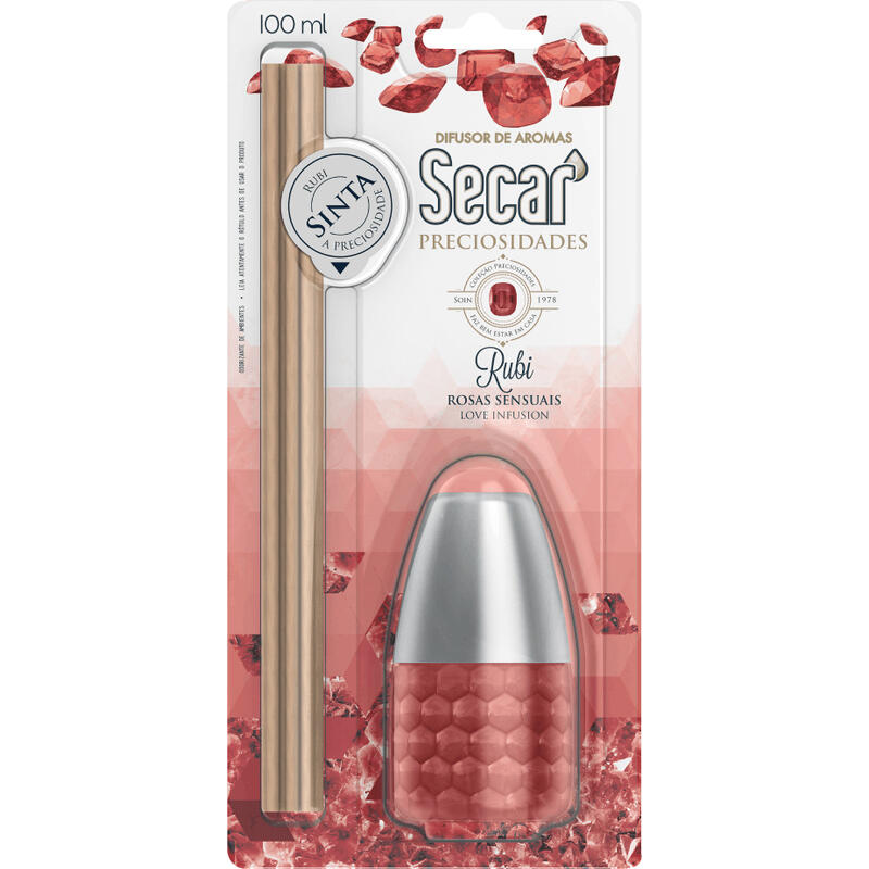 Difusor de Aromas Secar Rubi Frasco com 100ml