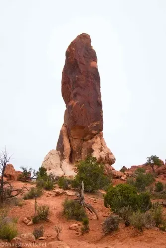 The Dark Angel on a Dark Day (Cloudy) in Devils Garden, Arches National Park, Utah