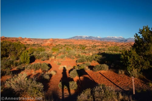 Guest appearance by the photographer at the Petrified Dunes Overlook, Arches National Park, Utah