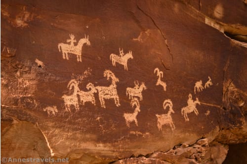 Petroglyphs near Wolfe Ranch, Arches National Park, Utah