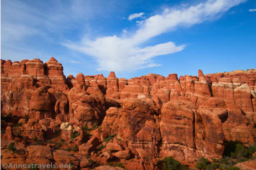 Flame-like spires from the Fiery Furnace Overlook, Arches National Park, Utah