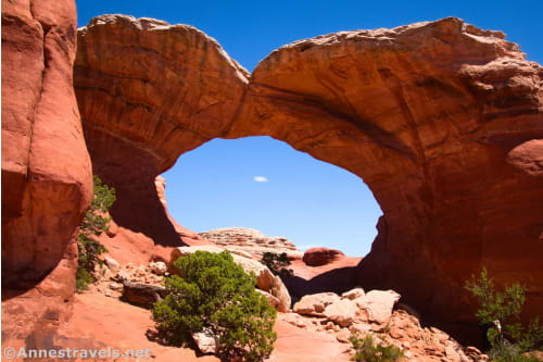 Broken Arch - see the crack that gives the arch its name?  Arches National Park, Utah