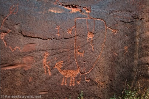 Some of the Kane Creek rock art.  I think this one was on BLM land rather than private property.  Moab, Utah