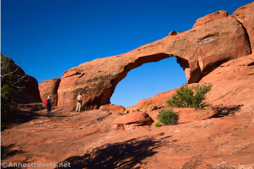 The less-visited side of Skyline Arch in Arches National Park, Utah