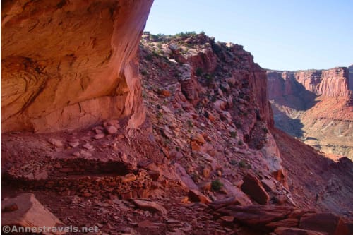 False Kiva.  The trail is much harder to descend than climb back to the rim. Island in the Sky District of Canyonlands National Park, Utah