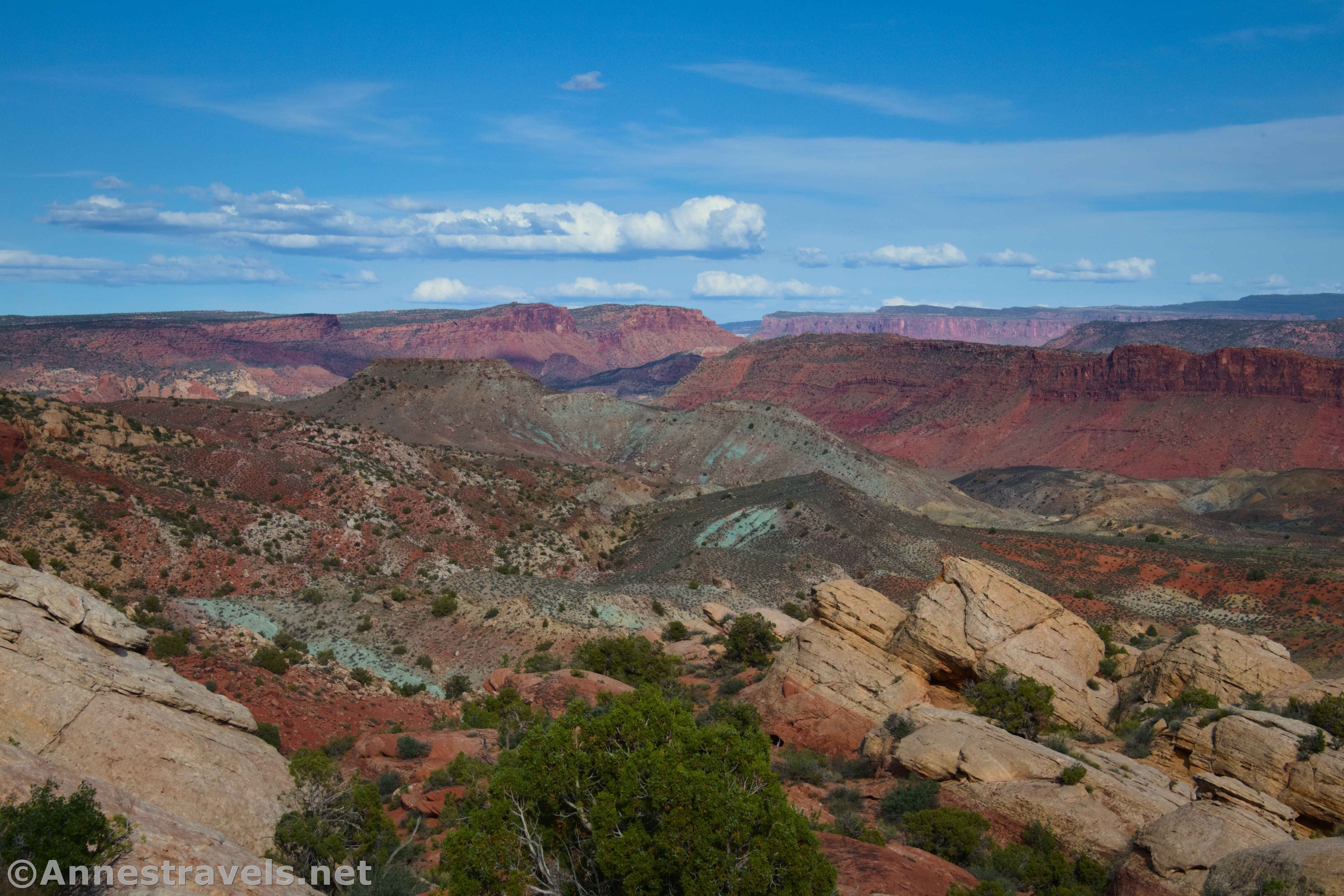 Colorful hills from the Salt Valley Overlook, Arches National Park, Utah