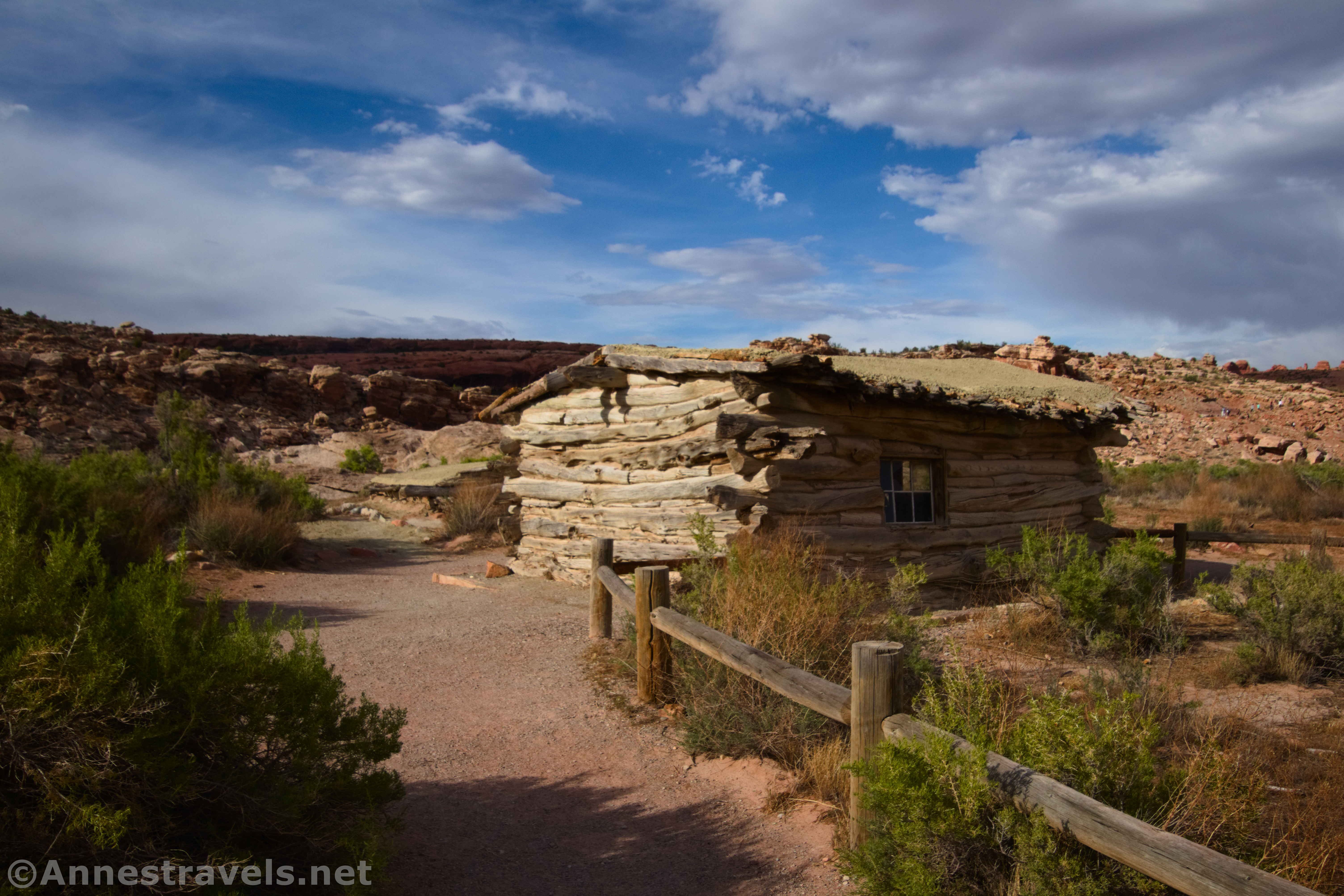 The Wolf Ranch Cabin at the start of the Delicate Arch Trail, Arches National Park, Utah