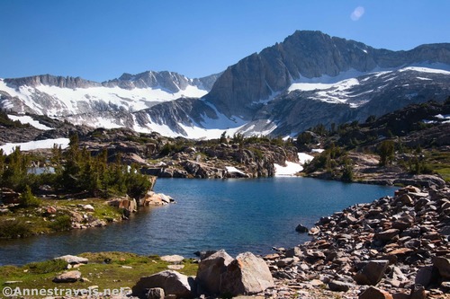 A small pond along the Saddlebag Lake Trail... actually, I think this is part of Shamrock Lake, but there were quite a few seasonal lakes from all the snowmelt.  Inyo National Forest, California