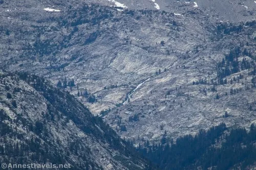 Closeup of a waterfall in a canyon beyond Humphreys Basin, Inyo National Forest, California