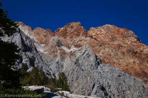 Red cliffs above the Piute Pass Trail, Inyo National Forest, California