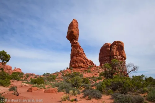 Views of the Balanced Rock from near the trailhead, Arches National Park, Utah