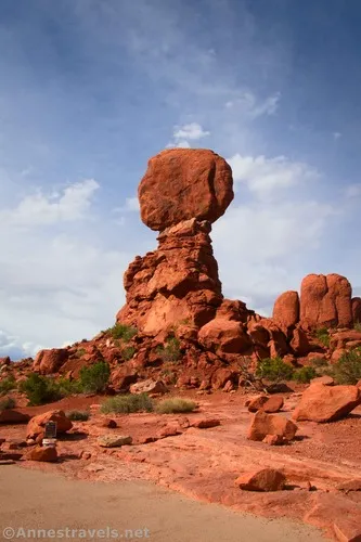 The Balanced Rock from the viewpoint, Arches National Park, Utah