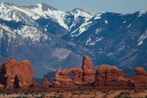 Turret Arch and the La Sal Mountains, Arches National Park, Utah