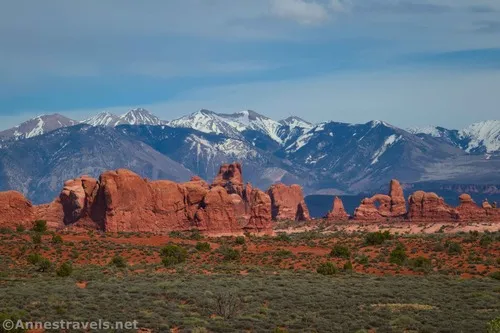 The Parade of Elephants and Turret Arch from the Balanced Rock Trail, Arches National Park, Utah