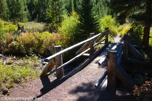 Bridge over Lupine Creek en route to Wraith Falls, Yellowstone National Park, Wyoming 