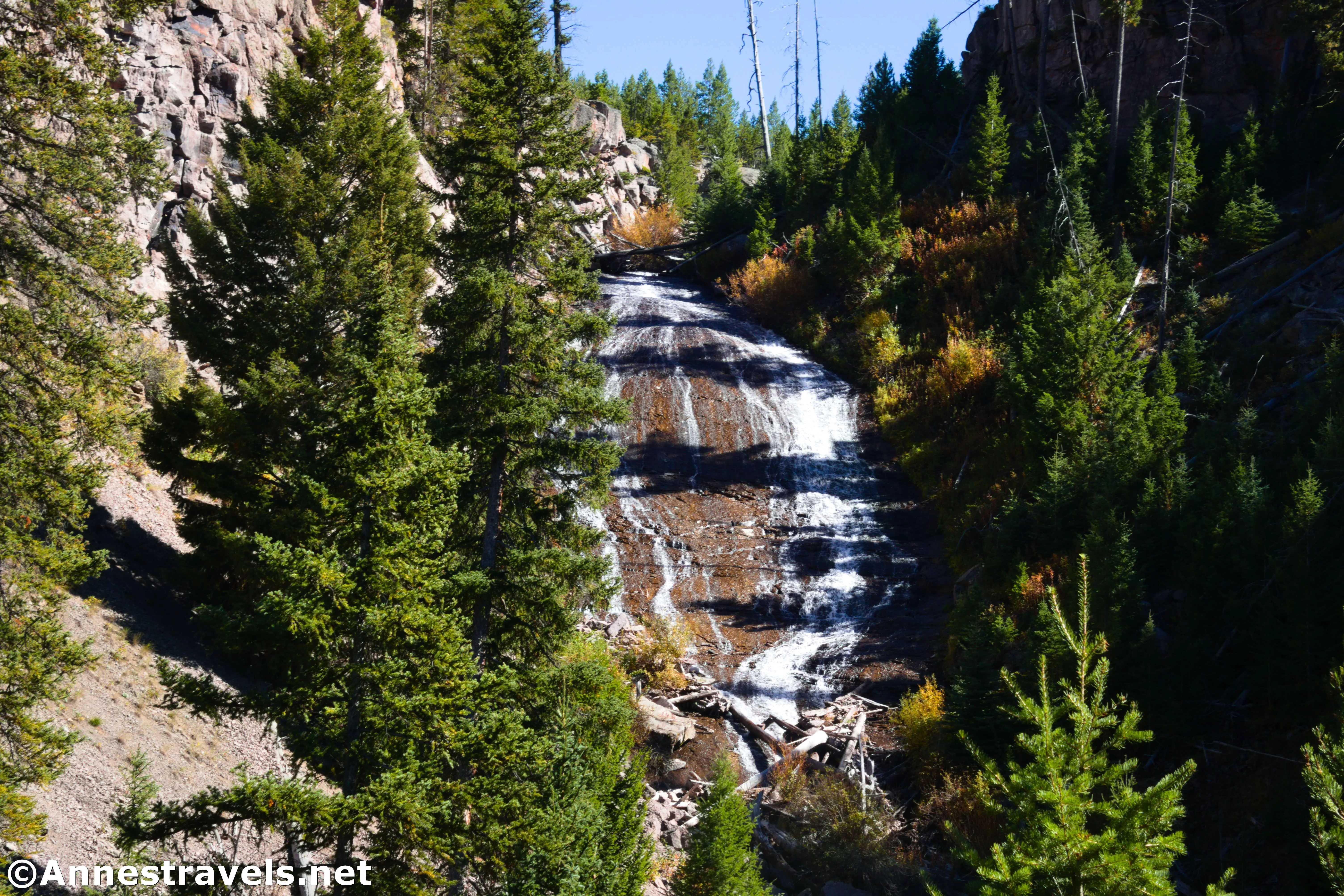 Closeup of Wraith Falls in September, Yellowstone National Park, Wyoming 