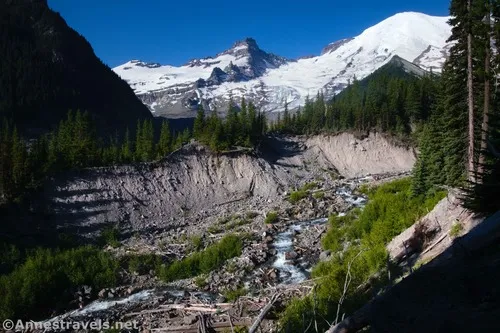 The single really great viewpoint just before the turnoff for the Emmons Moraine Trail, Mount Rainier National Park, Washington