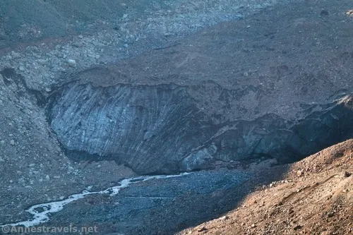 Closeup of the toe of the Emmons Glacier from the Emmons Moraine Trail, Mount Rainier National Park, Washington