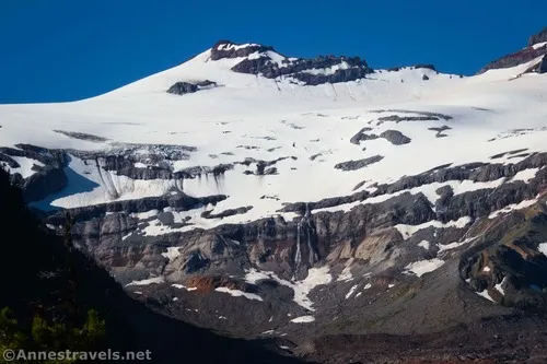 Can you see the waterfall from the Emmons Moraine Trail, Mount Rainier National Park, Washington