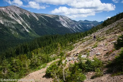 Looking down the Glacier Basin valley toward the trailhead from the Climber's Trail, Mount Rainier National Park, Washington