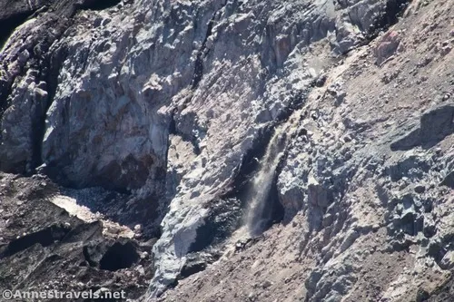 A waterfall in the Emmons Glacier from the Climber's Trail, Mount Rainier National Park, Washington