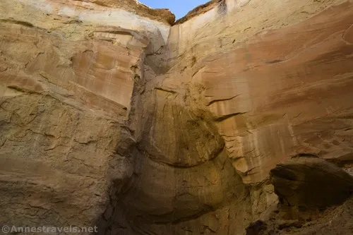 A waterfall in a grotto at the end of a slot canyon off of Resurrection Canyon, Glen Canyon National Recreation Area, Utah