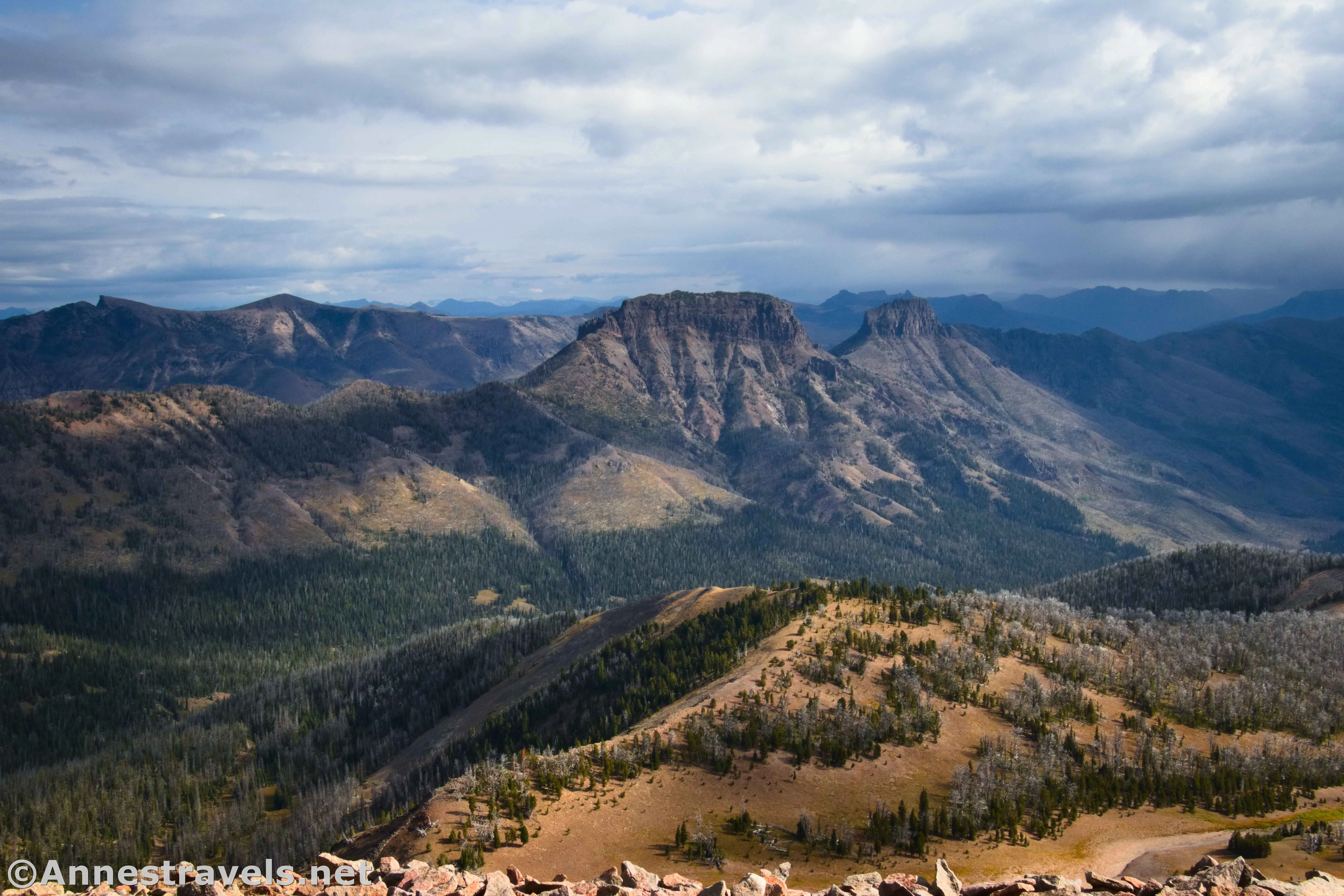 Silvertip Peak (center) from Avalanche Peak, Yellowstone National Park, Wyoming