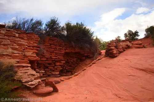 The old dam near Slanted Eye Arch, Arches National Park, Utah