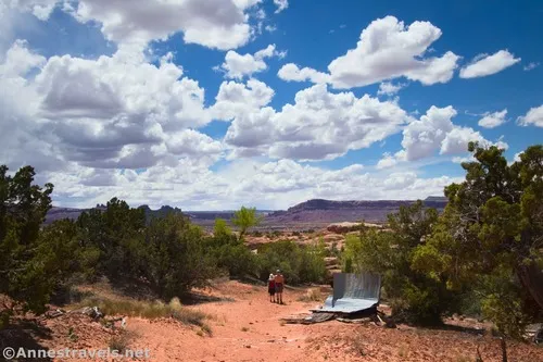 The old shed that marks the Willow Springs Area and the beginning of the hike, Arches National Park, Utah