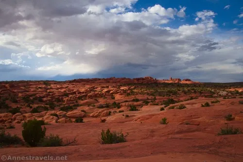 Views in the area near Slanted Eye Arch, Arches National Park, Utah