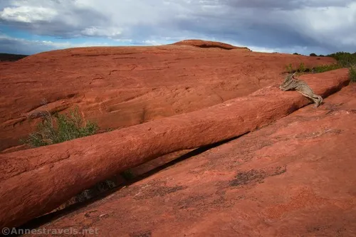 Slanted eye Arch from above, Arches National Park, Utah