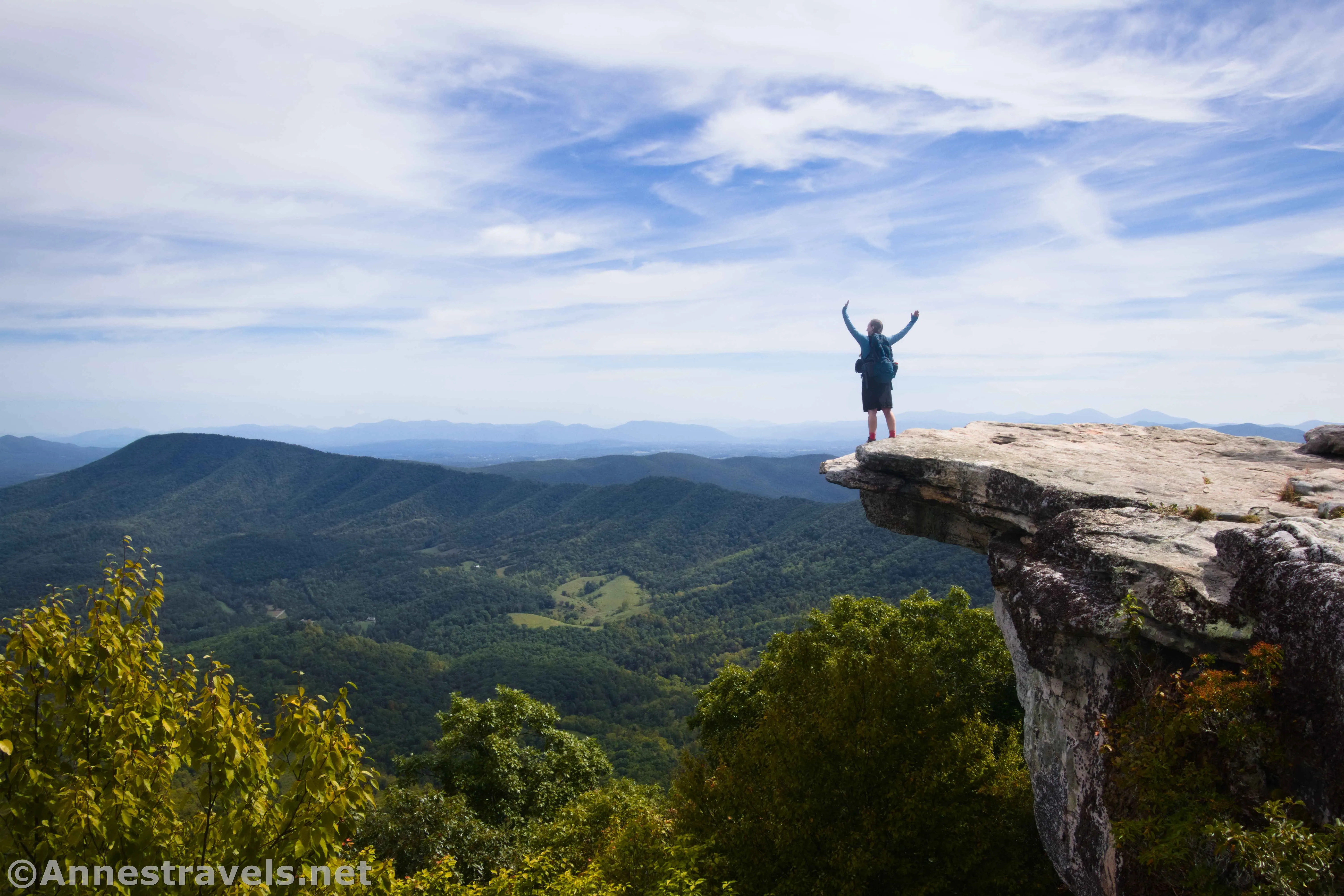 Your Intrepid Writer on McAfee Knob, Jefferson National Forest, Virginia