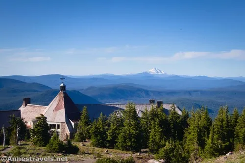 Views of Mt. Jefferson over the Timberline Lodge en route to the Zigzag Overlook, Mount Hood National Forest, Washington