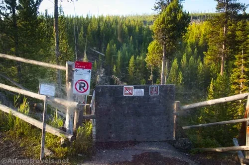 There was no question that the stairway down to the Firehole River Swimming Area was closed!  Yellowstone National Park, Wyoming