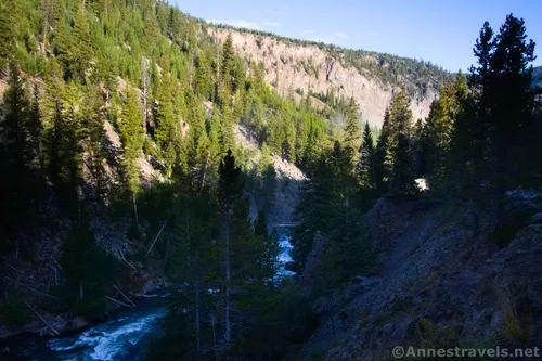 Views downcanyon from Firehole Falls along the Firehole Canyon Drive, Yellowstone National Park, Wyoming