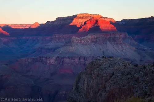 Sunrise from near O'Neill Butte, South Kaibab Trail, Grand Canyon National Park, Arizona