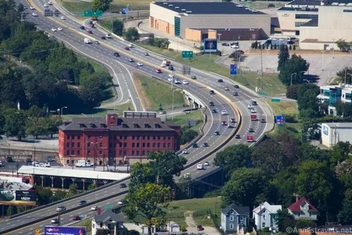 The highway through Roanoke, Virginia, from the Roanoke Star Viewpoint