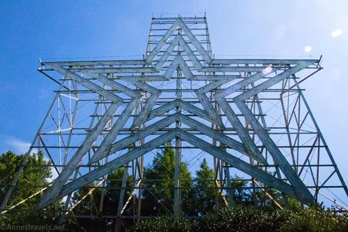 Looking almost straight up the Roanoke Star above Roanoke, Virginia