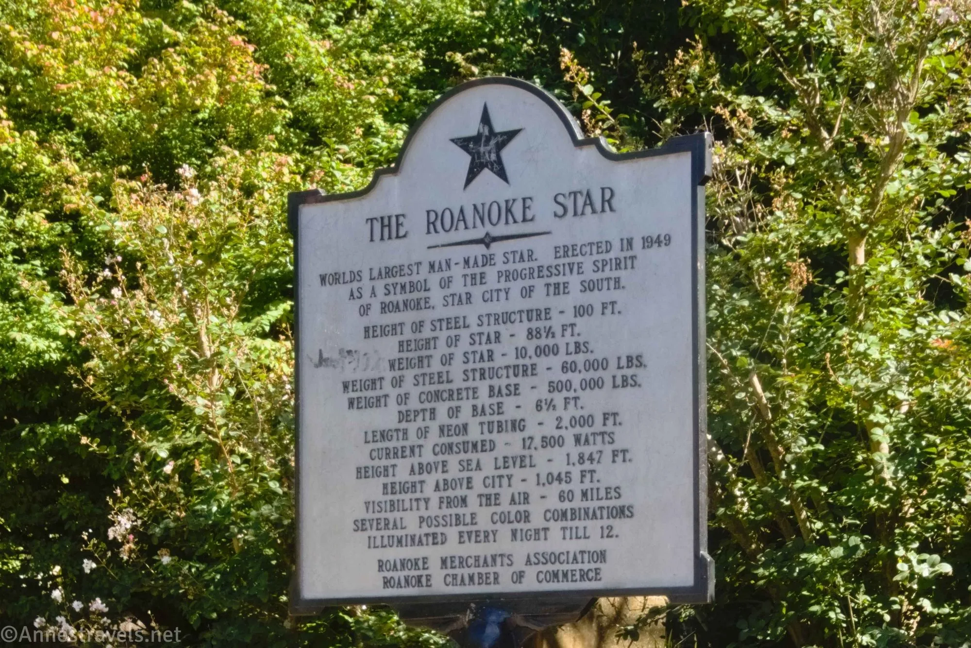 Sign about the Roanoke Star above Roanoke, Virginia