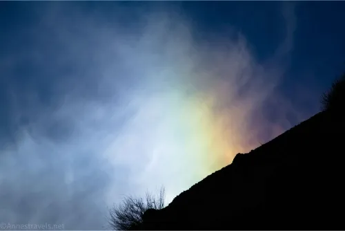 Rainbow in the clouds over Wiregrass Canyon, Glen Canyon National Recreation Area, Utah