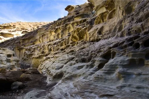 Interesting canyon walls in the slot canyon of Wiregrass Canyon, Glen Canyon National Recreation Area, Utah