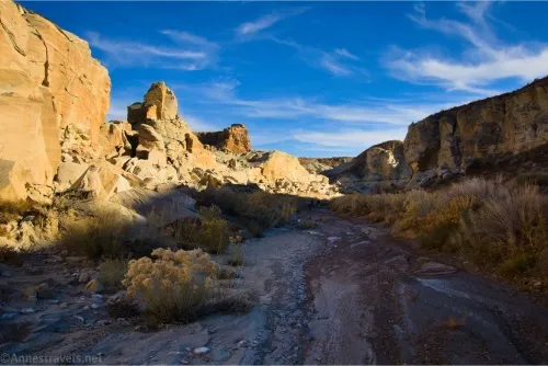 Hiking down Wiregrass Canyon, Glen Canyon National Recreation Area, Utah