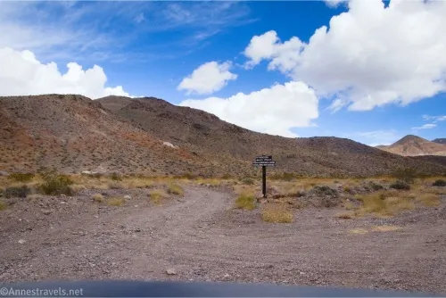 The turnoff for Lee's Camp Road (Amargosa) on the Echo Canyon Road, Death Valley National Park, California